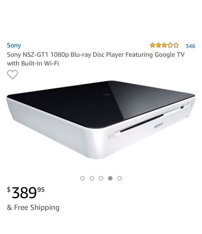 Blu Ray player Sony NSZ-GT 1 was 389 now only $100