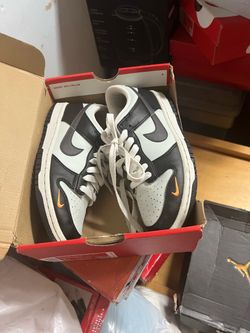 Nike Dunk Low Sneakers Black Mint size4 Orange