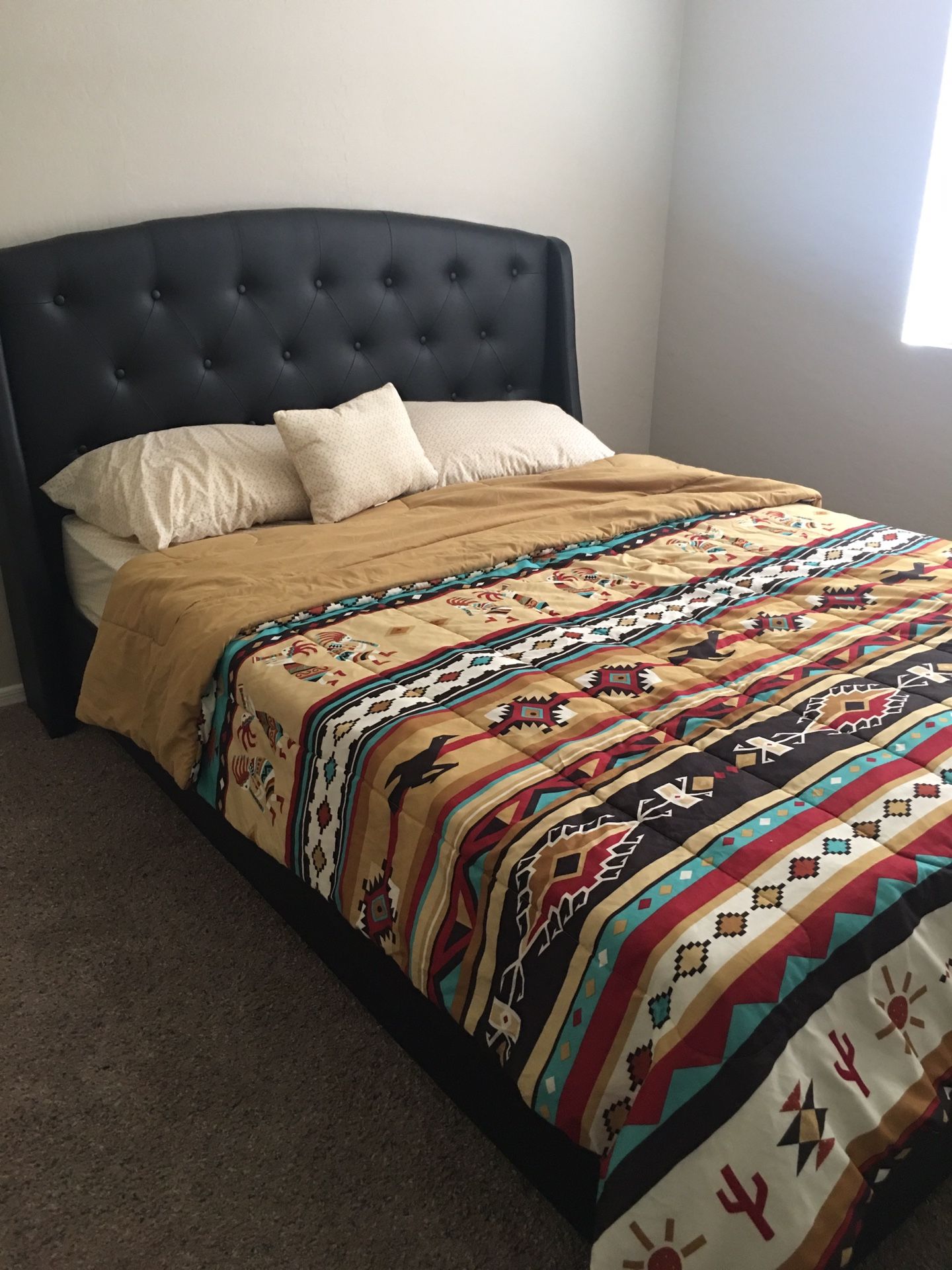 Queen size bed frame and mattress