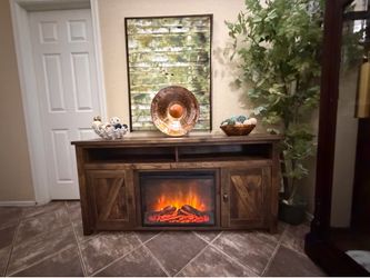 Rustic fireplace /tv stand in excellent condition 60”inches long