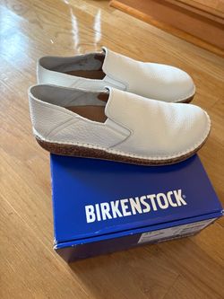 Birkenstock White Leather Slip-On Shoes Size 39