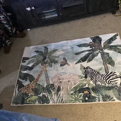 Jungle Theme Nursery Rug