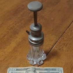 Antique Silver Plated Crystal Perfume Bottle 