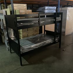 Twin over twin bunk bed. White or espresso. Assembly required. Assembly not included. Taxes included. Free delivery.  Bunk Bed only without Assembly-$