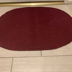 New Burgundy Woven Rug Mat