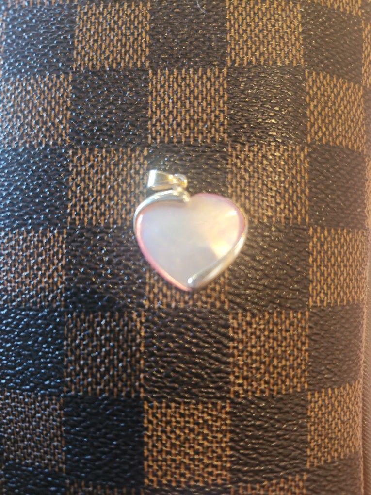 Pink Iridescent Heart Pendant