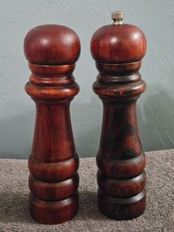 Vintage Goodwood Wooden Salt and Pepper Shakers
