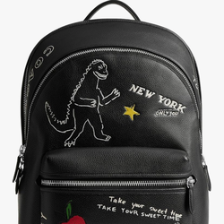 COACH Charter Backpack with Sketch Print, Black Multi One Size
