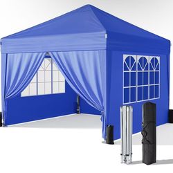 10x10 Pop Up Canopy with Sidewalls, Outdoor Instant Canopy Tent with Carry Bag for Commercial Events, Camping