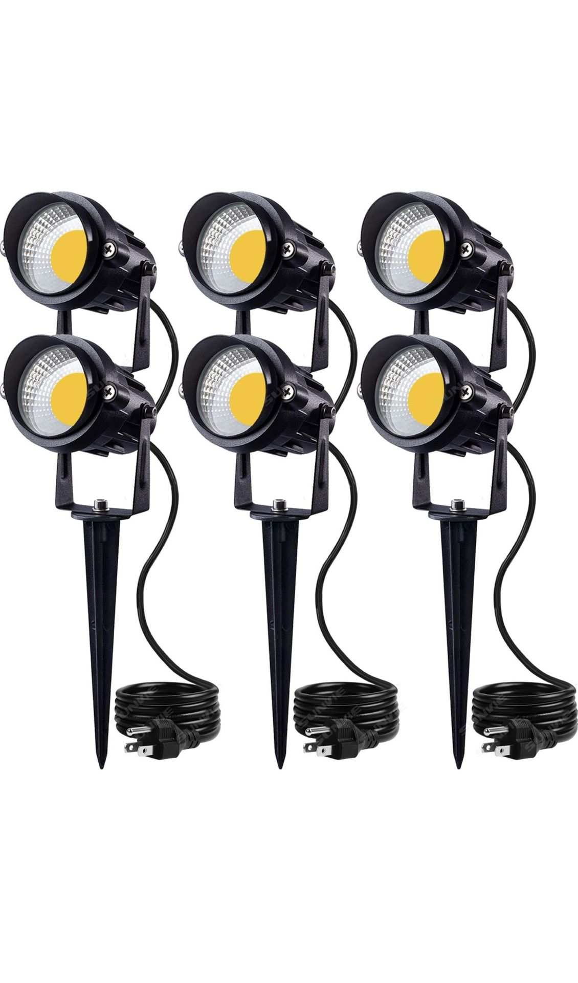 SUNVIE LED Outdoor Spotlight 12W Landscape Lighting 120V AC Waterproof Landscape Lights Spot Lights for Yard with Spiked Stake Warm White Flag Light G