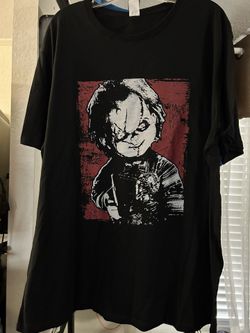 Childs Play-T-Shirt Chucky Red Horror - Black Adult Size
