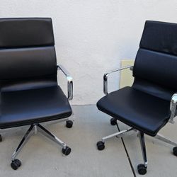 2 each Classic-Iconic-Commercial High Back Leather Chairs