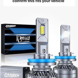 Fahren Krieges H11/H9/H8 LED Light Bulbs 100W 22000LM 6500K Cool White Pair