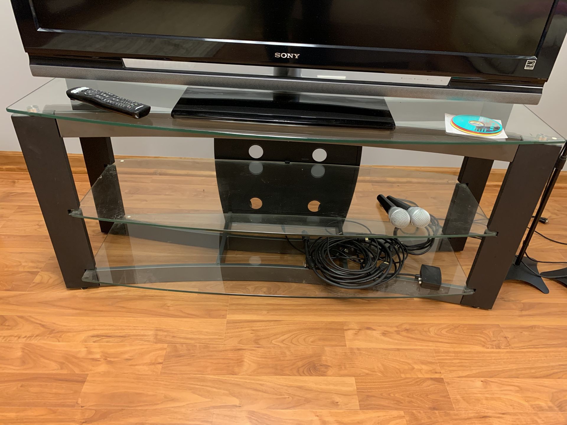 3 tier glass tv stand