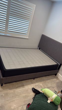 Full size bed frame and memory foam mattress
