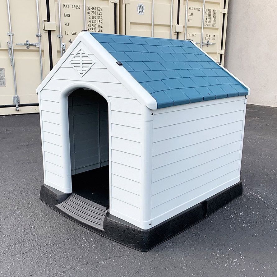 Brand New $105 Plastic Dog House Large Size Pet Indoor Outdoor All Weather Shelter Cage Kennel 36x36x39”