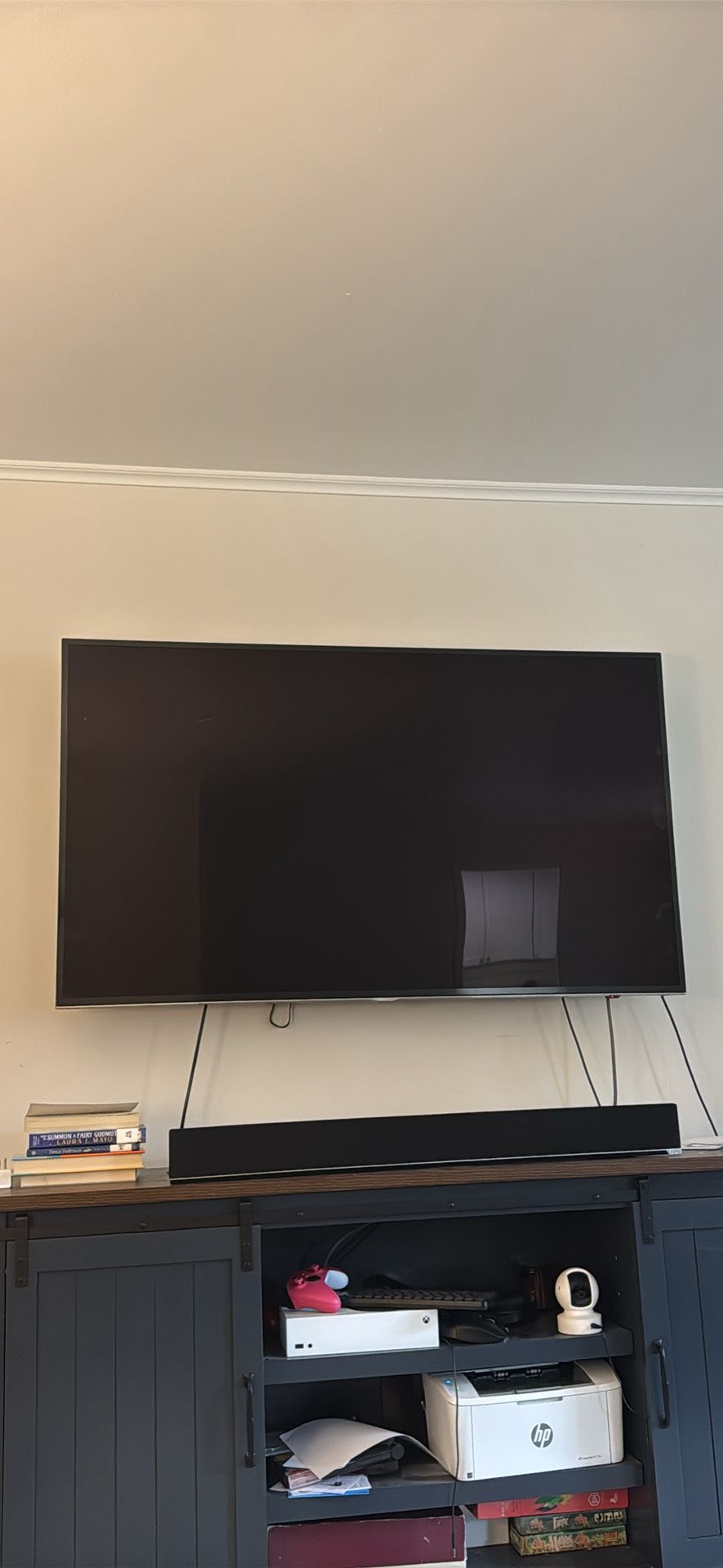 60 Inch TV (optional to add sound bar, subwoofer, and wall mount)