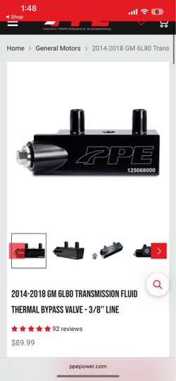 transmission cooler 2014-2018 GM 6L80 TRANSMISSION FLUID THERMAL BYPASS VALVE - 3/8'' LINE transmission cooler