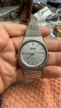Seiko Quartz Day-Date Stainless Steel Watch