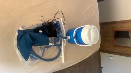 Knee surgery recovery aircast set up New
