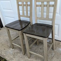 Set of 2 solid wood chairs 24 FROM SEAT TO FLOOR 