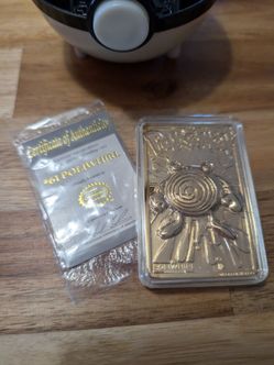 (F14) 1999 Pokémon 23K Gold Plated Poliwhirl Card (see all photos)