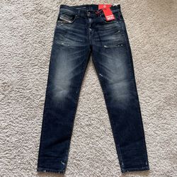 Diesel Mens Jeans 2019 D-Strukt Slim Leg Dark Wash Blue 