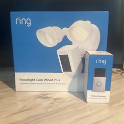 Ring Doorbell And Ring Floodlight Combo White *Brand New*