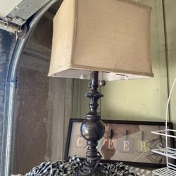 Lamp w/Square Shade