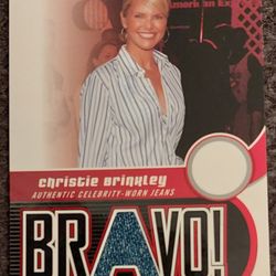 2005 Bowman Christie Brinkley Celebrity Worn Jeans Relic Card - Swatch - Topps - Bravo! - Rare Super Model - Pop Culture Memorabilia