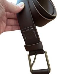 New Vtg Timberland Men’s Brown Genuine Leather Belt, Sz S (30-32)