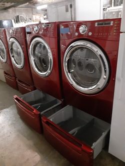 LG front load washer and dryer set with pedestal working perfectly with 4 months warranty
