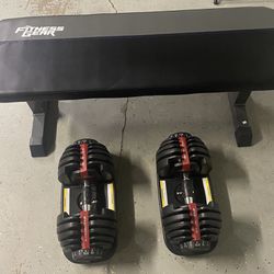Bowflex Dumbbells 5-52.5 And Fitness Gear Flat Bench
