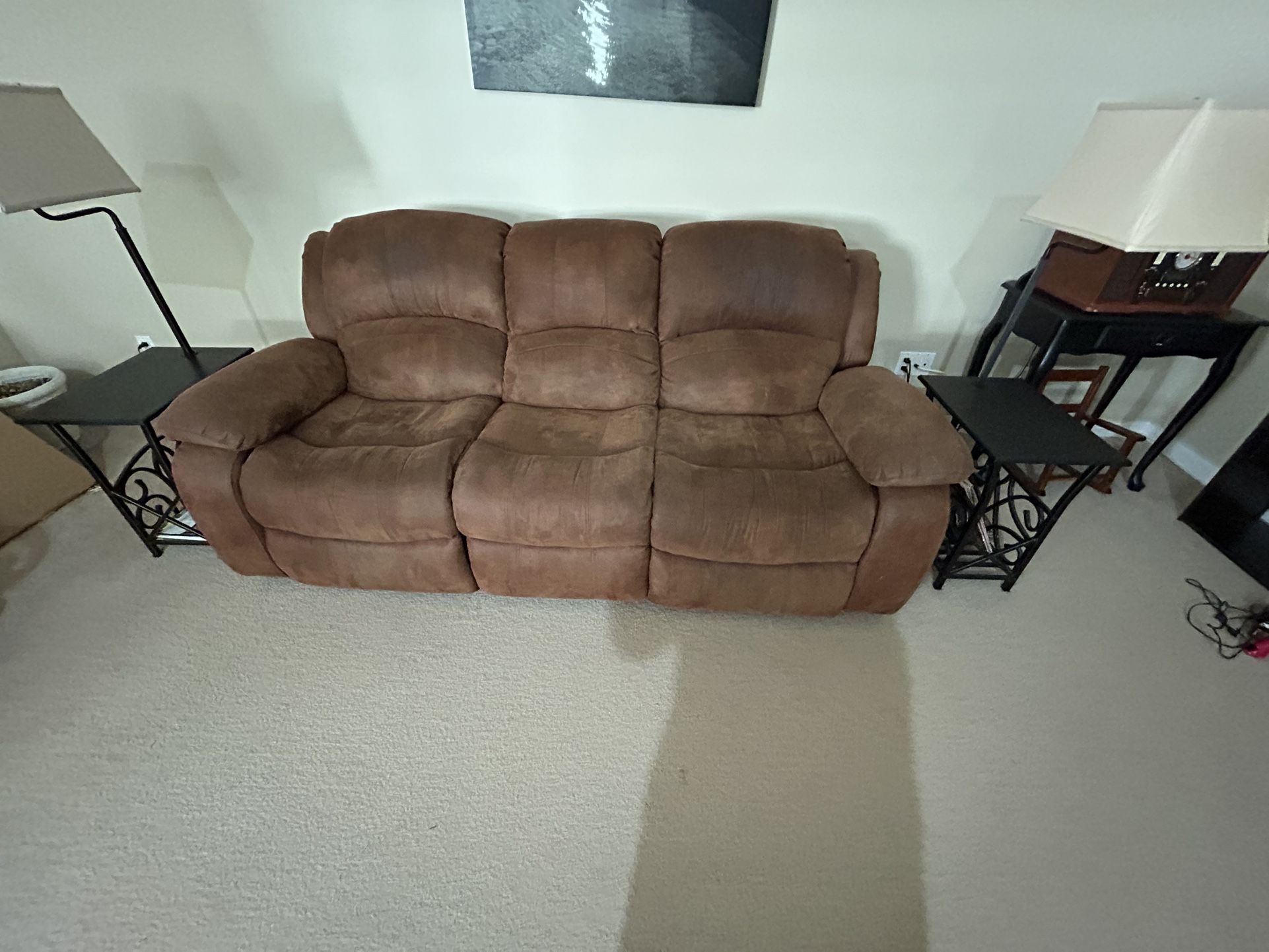 Brown Living Room Recliner Sofa
