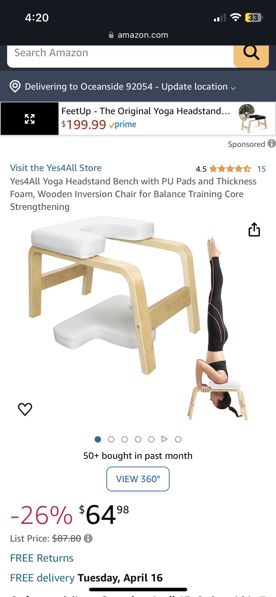 Wooden Yoga Stool 