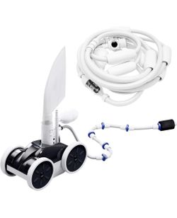 Upgrade Pool Pressure Side Sweeper: Professional Solution for Cleaning Your Swimming Pool (Four Wheels are Better Than Three) Need 1.5" Female Thread 