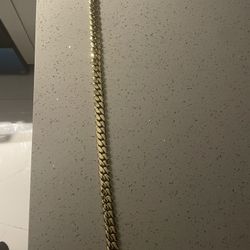 14K Gold Plates Dimond Lock Cuban Link 