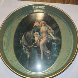 VTG Cheinco Clysmic King of Table Waters Beer Serving Tray Advertising Metal