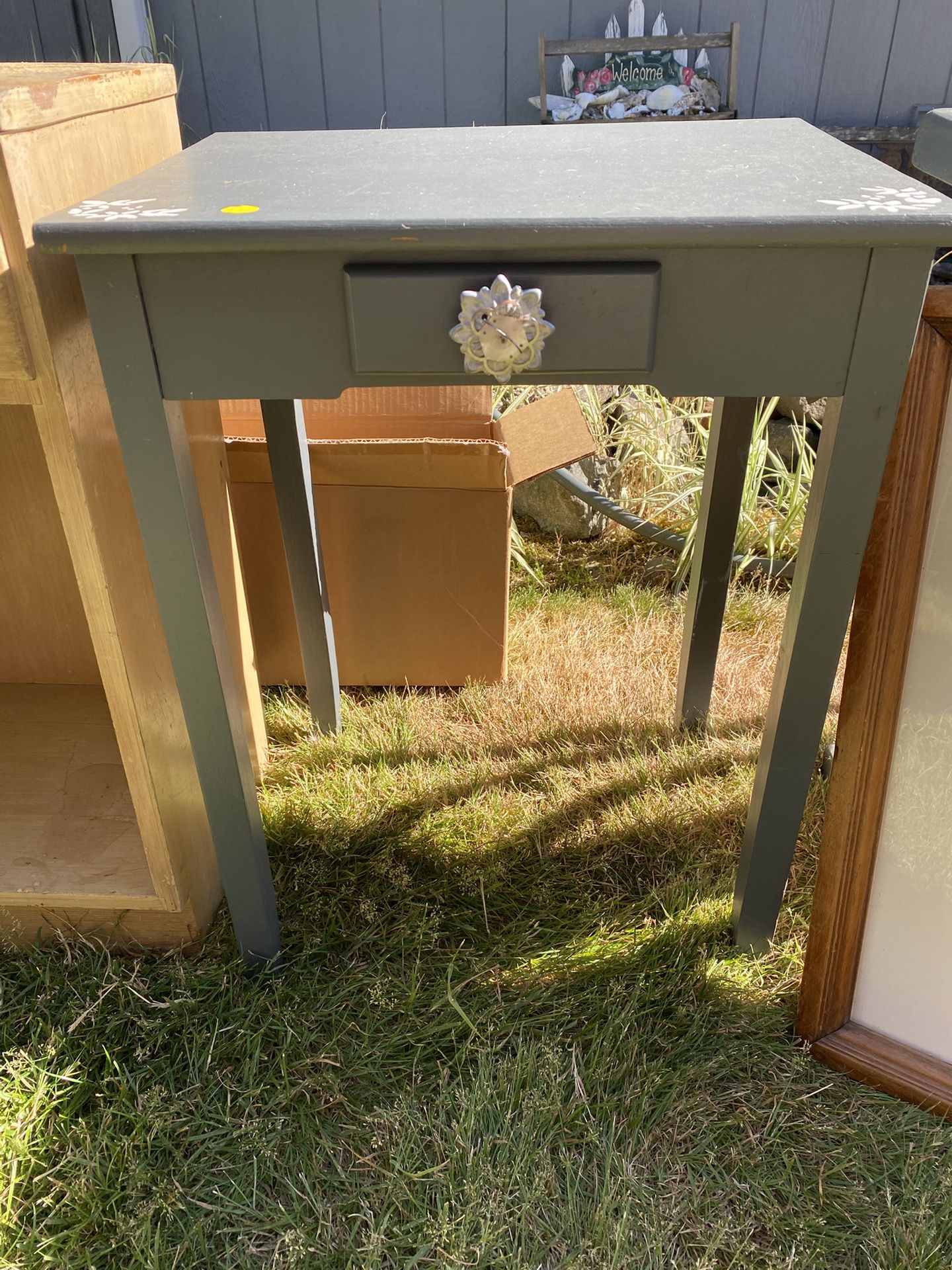 Vintage Wooden Nightstand or End Table