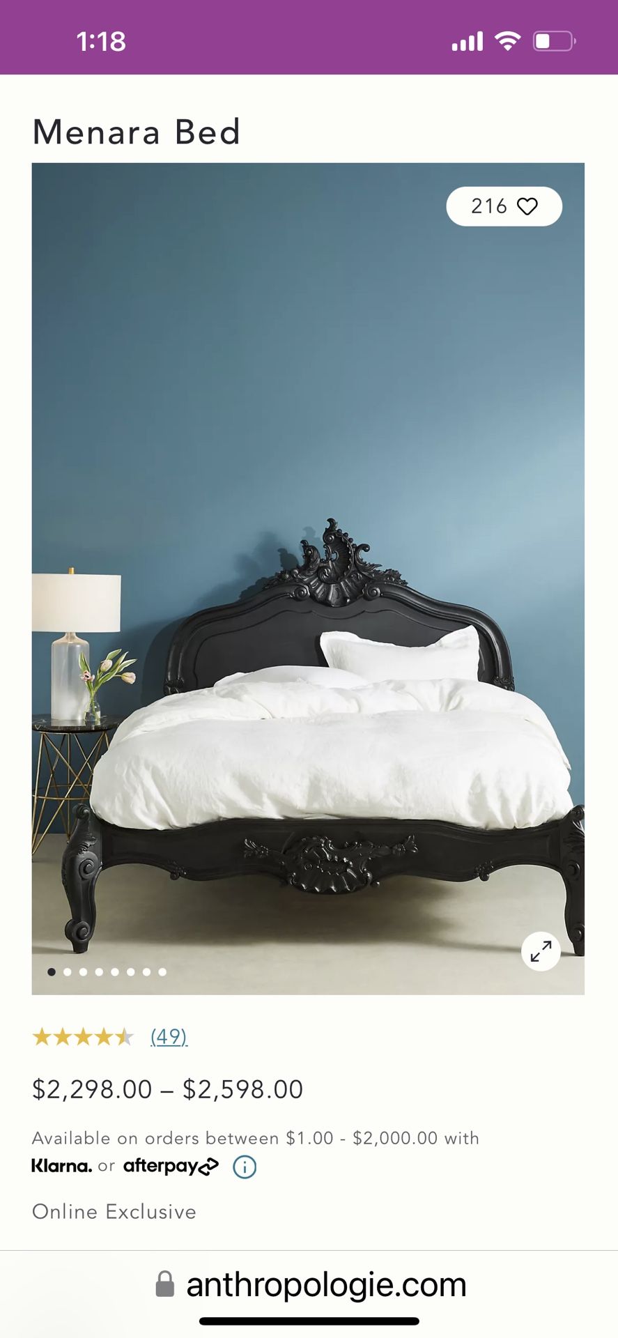 Anthropologie deals menara bed