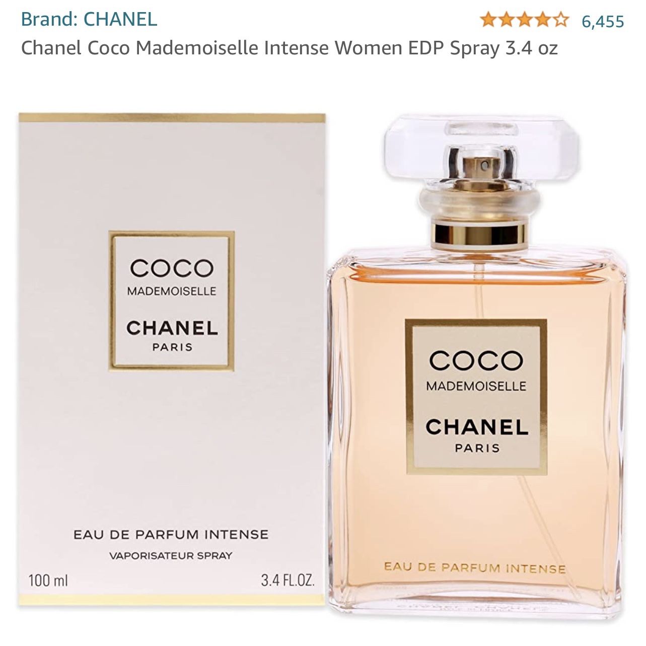 Chanel Coco Mademoiselle Eau De Parfum for Women 3.4 oz