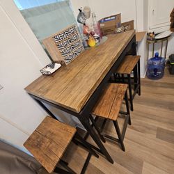 5-Piece Pub Style High-Top Patio/Dining Set – Space Saving - Moving Sale!