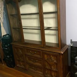 Traditional Oak China Cabinet