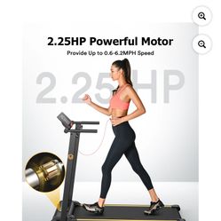 UREVO Folding Treadmill, 2.25HP Portable Mini Treadmills for Home Office, Compact Threadmill with 12 HIIT Modes, LCD Display, 265 lbs Capacity