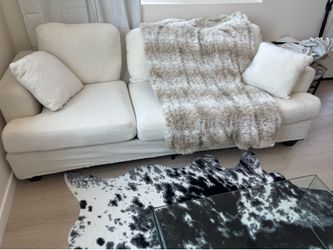 White boucle couch