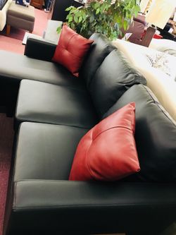 Brand New Black Sofa W/ Chaise $50 Down Takes It Home Today!