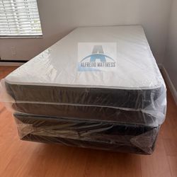 Twin mattress and box spring set (2pc - new) 