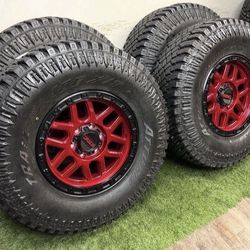 NEW 17x9d kmc wheels wrapped in atturo 35x12.50R17 tires