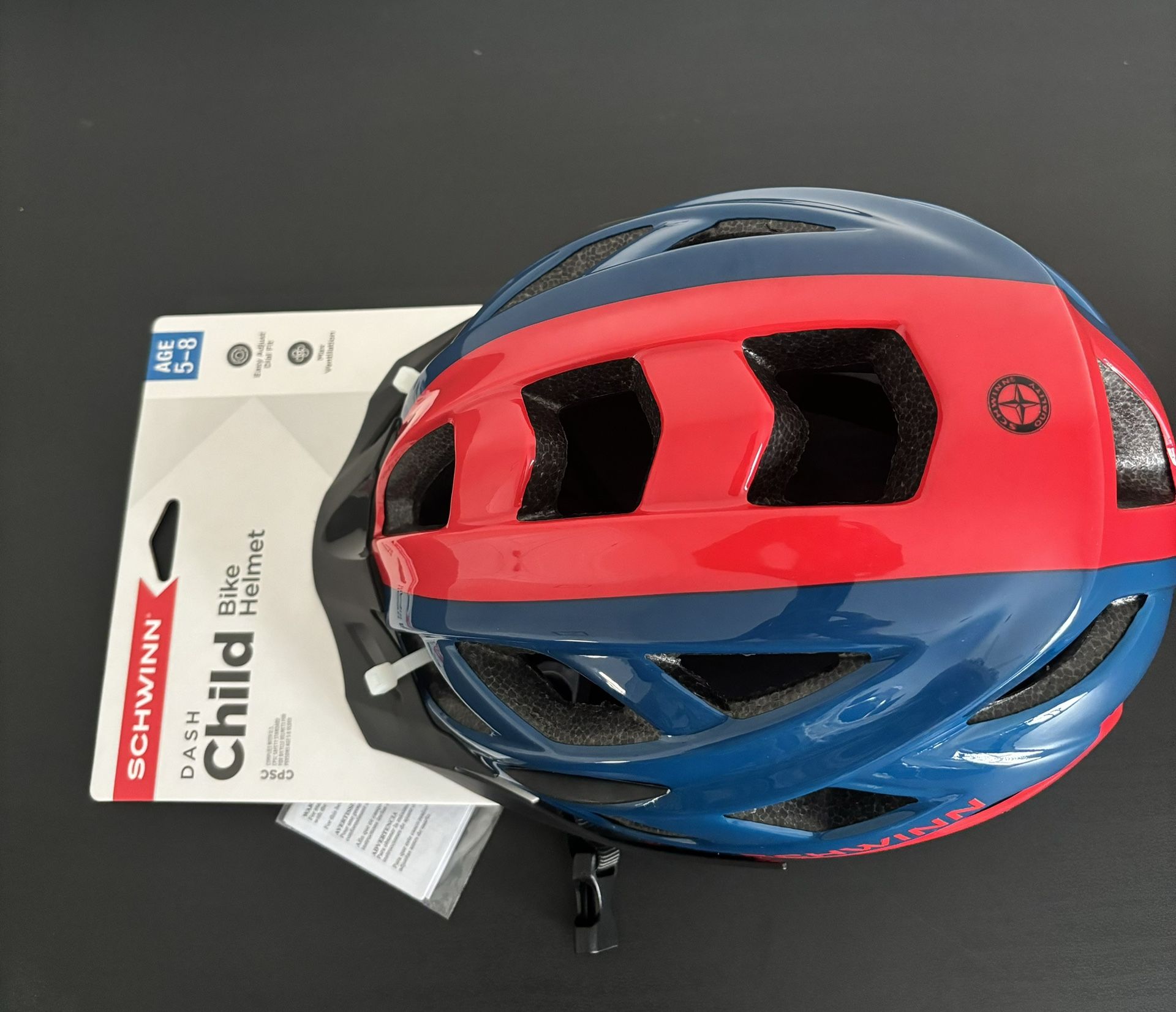 New! Schwinn Dash Child Bicycle Helmet, Blue/Red