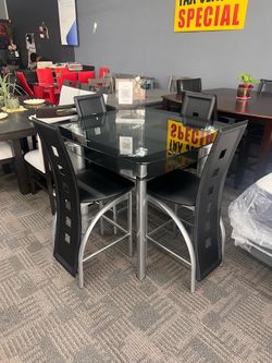 5pc glass pub table